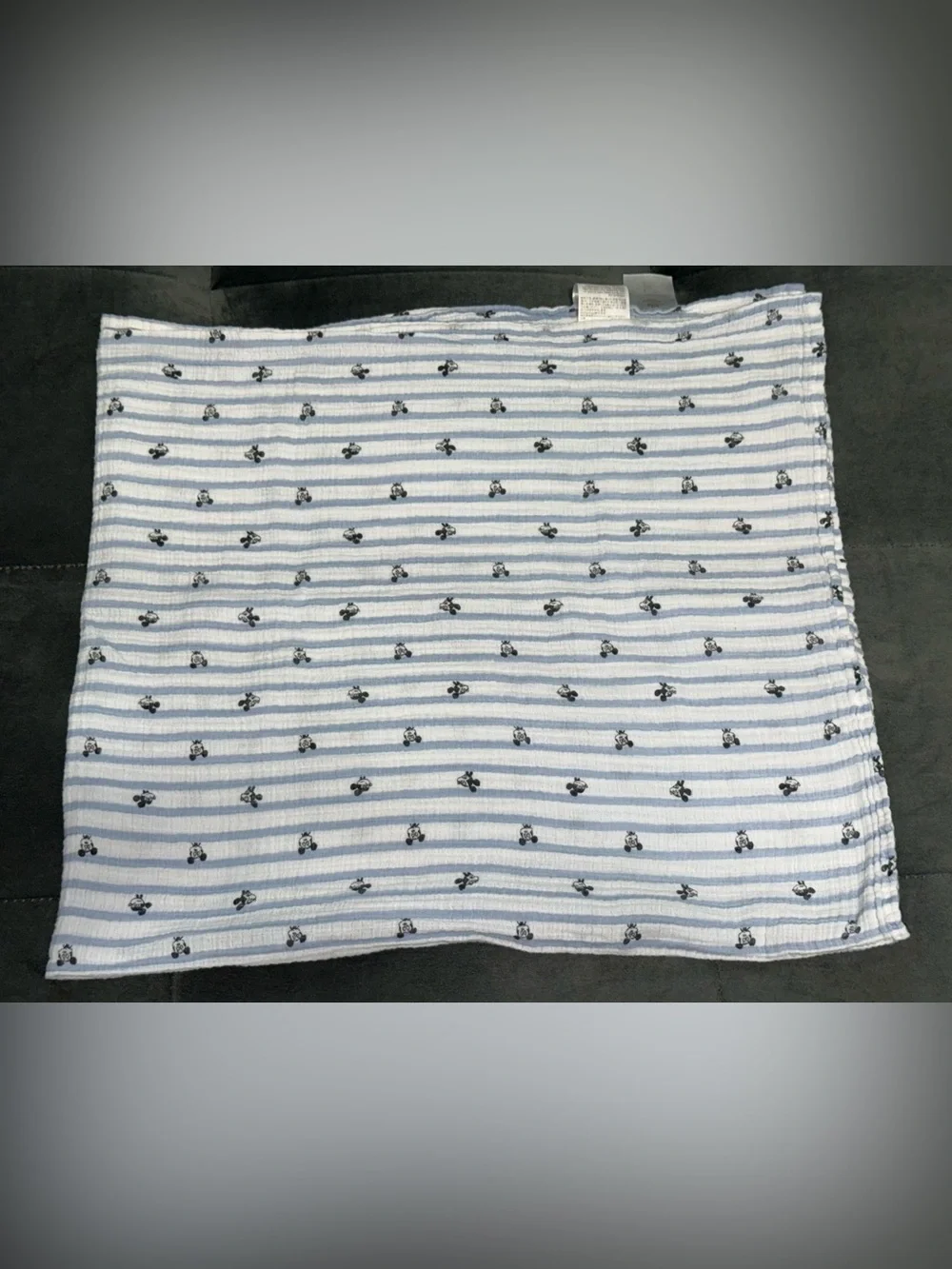 Disney Baby x aden & anais Mickey Mouse Striped 43” x 38” Muslin Swaddle Blanket